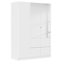 KLEIDERSCHRANK Weiß 3 Tür(en)  - Weiß, Trend, Glas/Holzwerkstoff (136/197/54cm) - Xora
