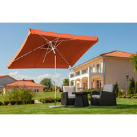 SLUNEČNÍK 200/250/300 cm - bílá/terracotta, Basics, kov/textil (200/250/300cm)