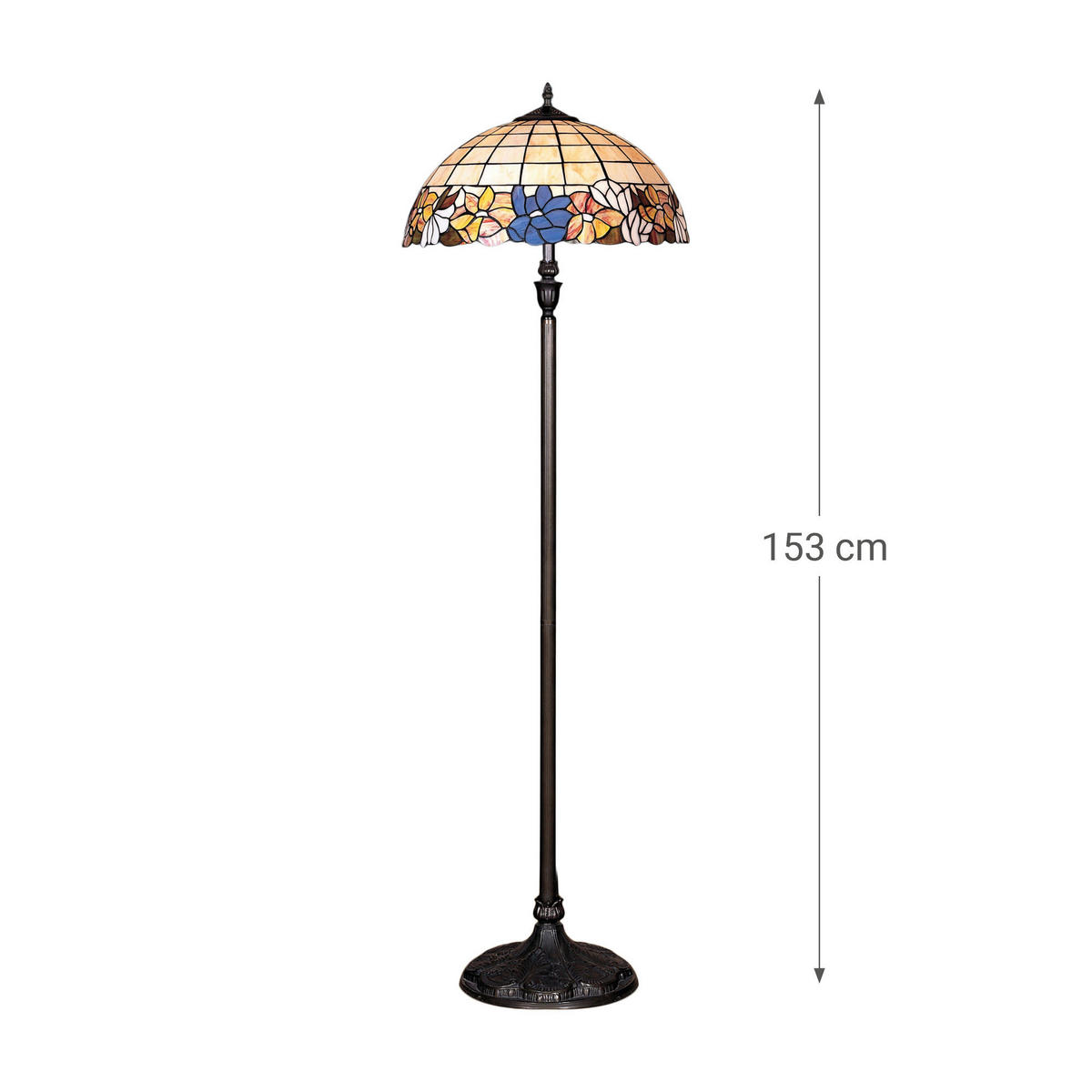 ÁLLÓLÁMPA - barna/többszínű, Basics, Üveg/fém (46/153/46cm)