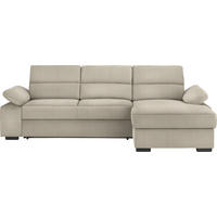 ECKSOFA in Webstoff Beige  - Dunkelbraun/Beige, Konventionell, Kunststoff/Textil (258/166cm) - Cantus