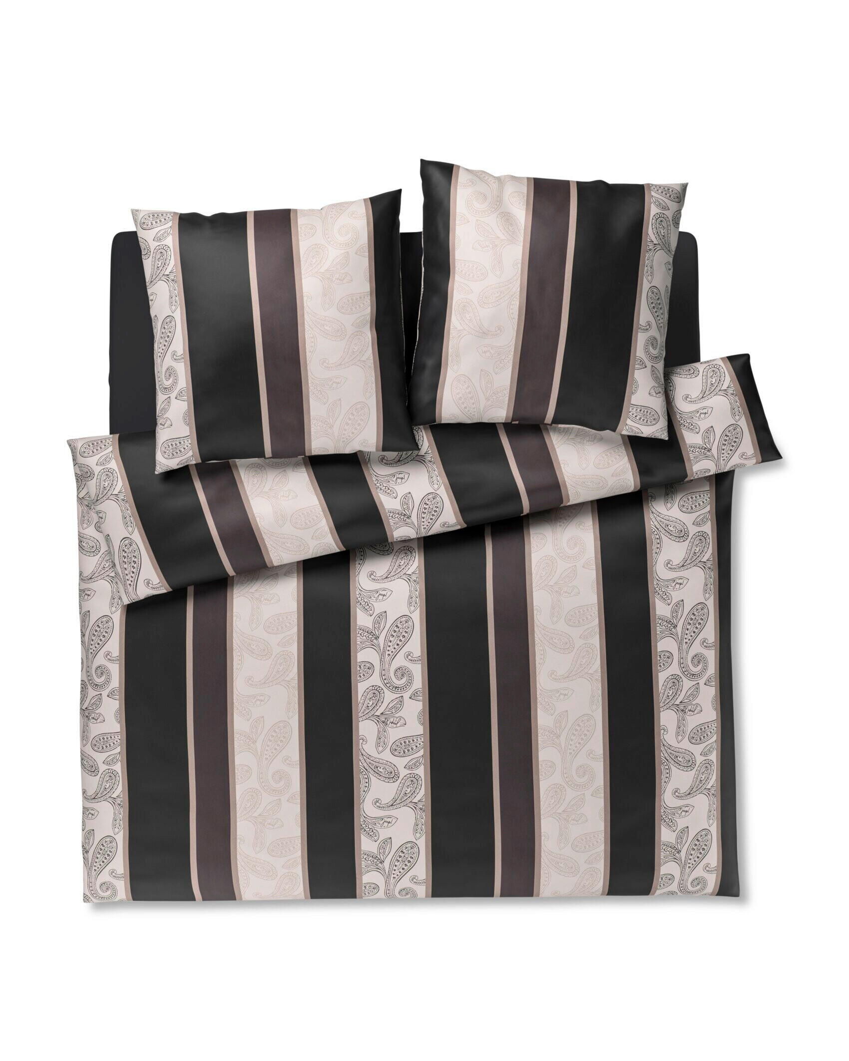BETTWÄSCHE 3-teilig JOOP! PAISLEY STRIPES Jersey 200/200 cm  - Schwarz, Basics, Textil (200/200cm) - Joop!