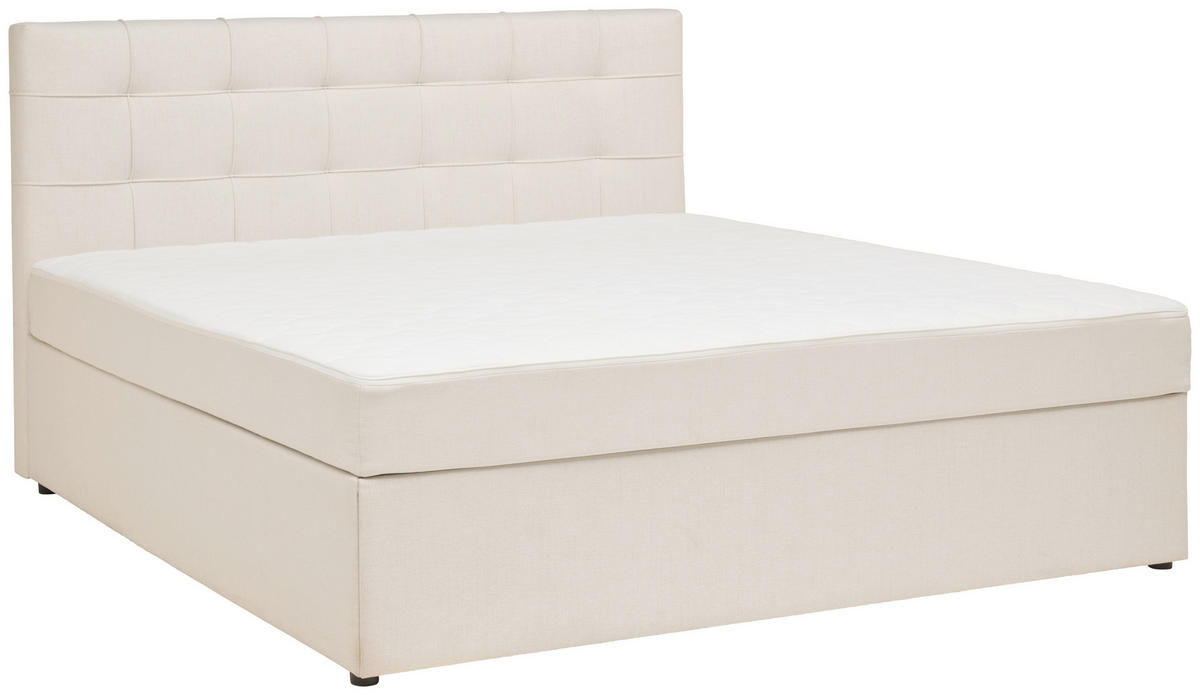 BOXBETT 200/200 cm,  in Creme,  - Creme, MODERN, Holz/Textil (200/200cm) - MID.YOU