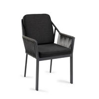 STAPELSTUHL Metall, Textil Schwarz  - Schwarz, Modern, Textil/Metall (58/81/61cm) - Tierra Outdoor