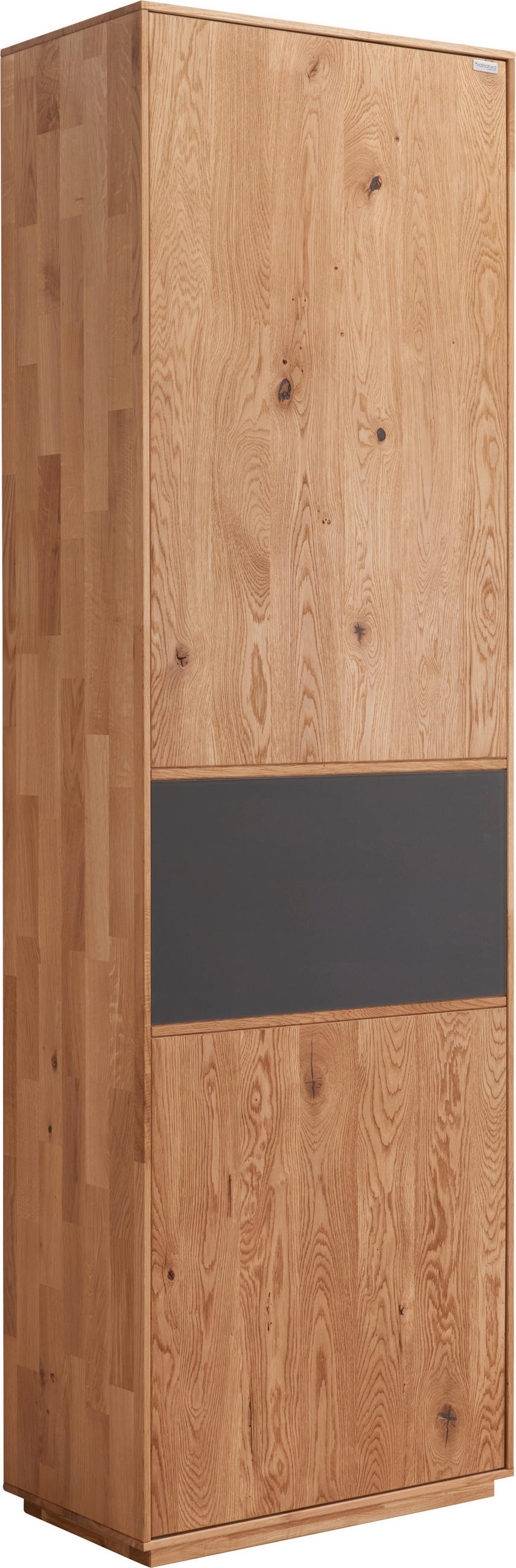 GARDEROBENSCHRANK  in 60/205/38 cm  - Eichefarben/Anthrazit, Natur, Glas/Holz (60/205/38cm) - Waldwelt