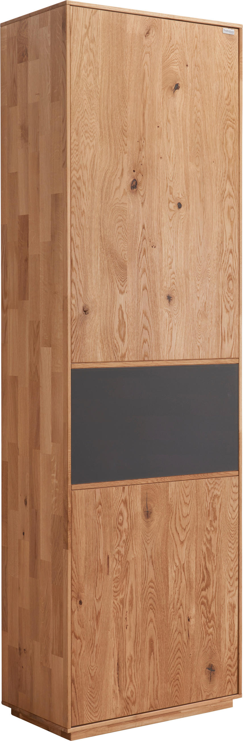 GARDEROBENSCHRANK  in 60/205/38 cm  - Eichefarben/Anthrazit, Natur, Glas/Holz (60/205/38cm) - Waldwelt