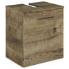 WASCHBECKENUNTERSCHRANK 45/49,8/33,3 cm  - Eiche dunkel/Chromfarben, KONVENTIONELL, Holzwerkstoff/Metall (45/49,8/33,3cm) - Sadena