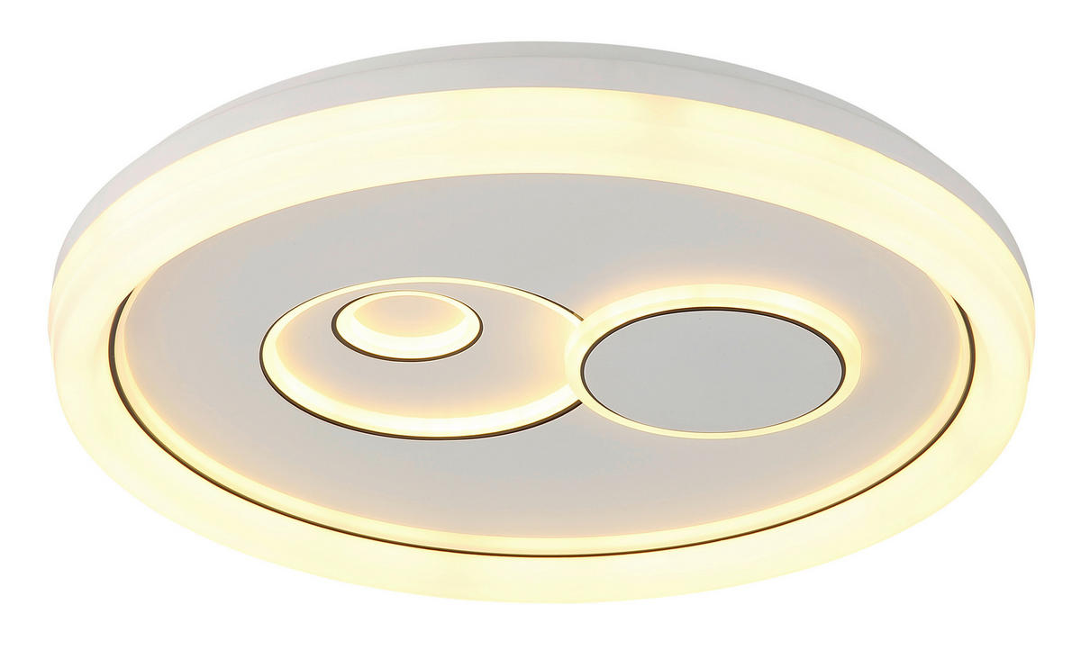 LED-DECKENLEUCHTE 49/7 cm   - Opal/Schwarz, Basics, Kunststoff/Metall (49/7cm) - Globo