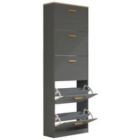 SCHUHSCHRANK Halom 59/170/22 cm  - Honigeiche/Anthrazit, Lifestyle, Holzwerkstoff (59/170/22cm) - MID.YOU