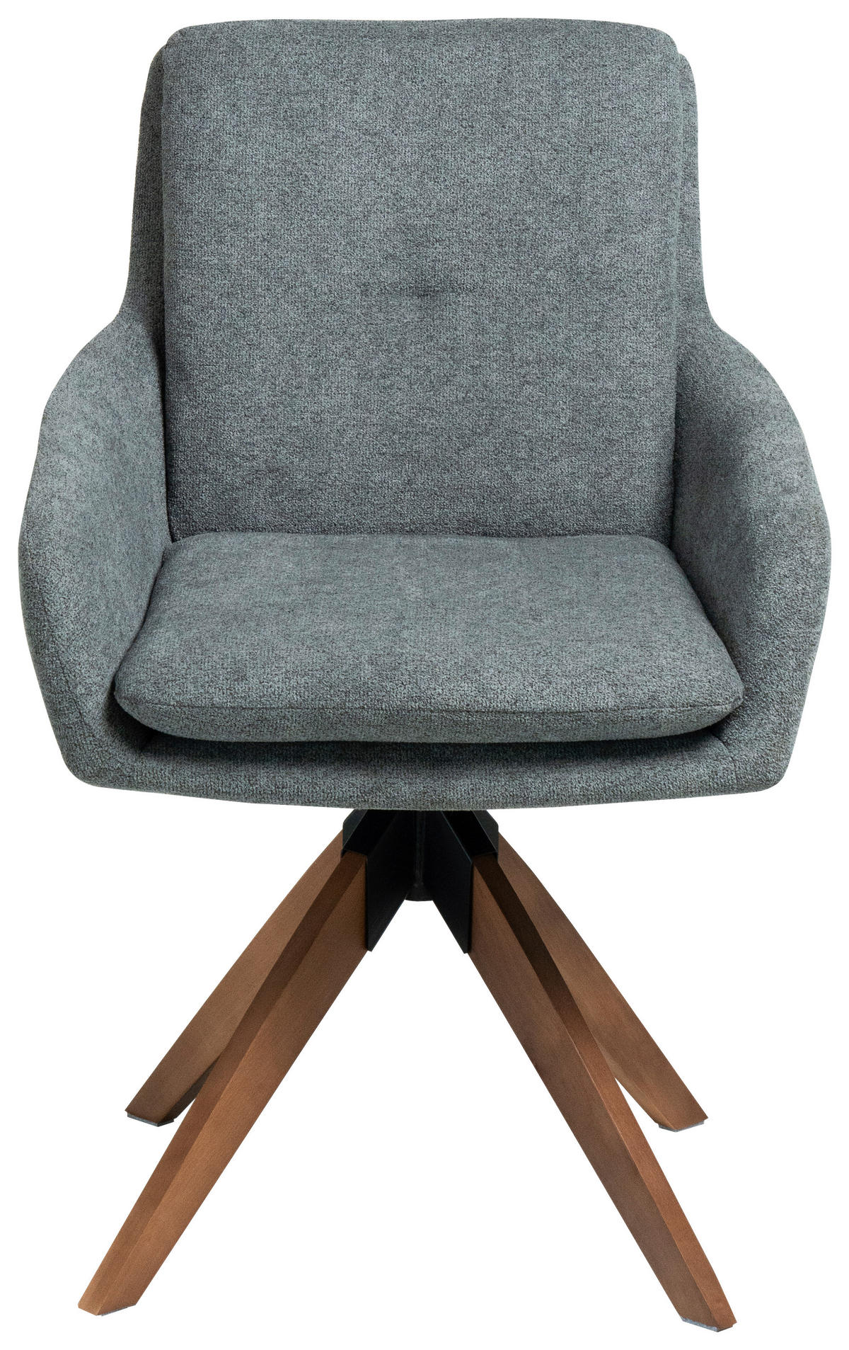 STOLICA S NASLONOM ZA RUKE  siva, boje oraha  drvo, metal, tekstil      - siva/boje oraha, Moderno, drvo/metal (59/91/64cm) - Livetastic