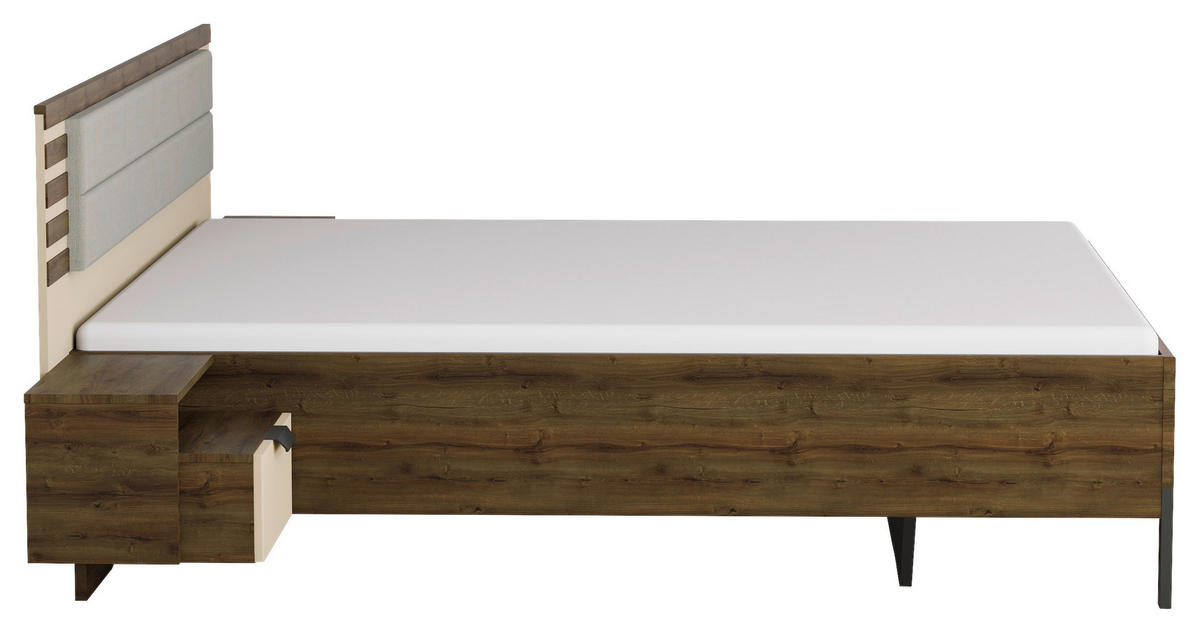 BETTANLAGE - Eiche dunkel/Champagner, MODERN (180/200cm) - Rauch Möbel
