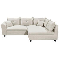 ECKSOFA in Webstoff Beige  - Beige/Schwarz, Modern, Kunststoff/Textil (252/175cm) - Livetastic
