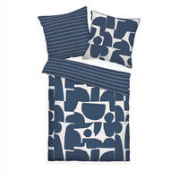 WENDEBETTWÄSCHE 3-teilig ORGANICAL Renforcé 200/200 cm  - Perlmutt/Dunkelblau, Design, Textil (200/200cm) - Tom Tailor