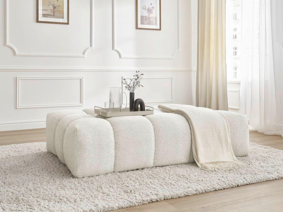 HOCKER EVEREST Flachgewebe Weiß  - Schwarz/Weiß, MODERN, Kunststoff/Textil (166/100/40cm)