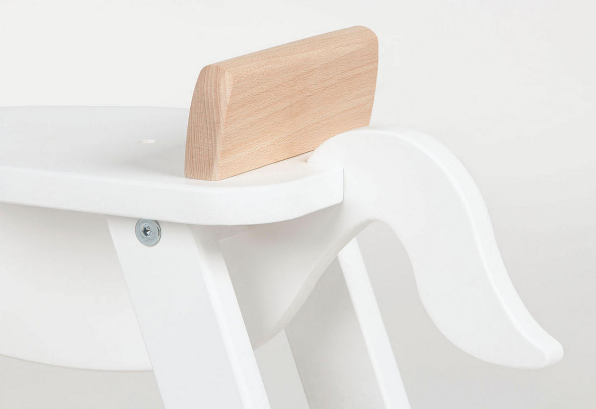 SCHAUKELPFERD - Weiß Hochglanz/Naturfarben, Basics, Holz (86/31/58cm) - Pinolino