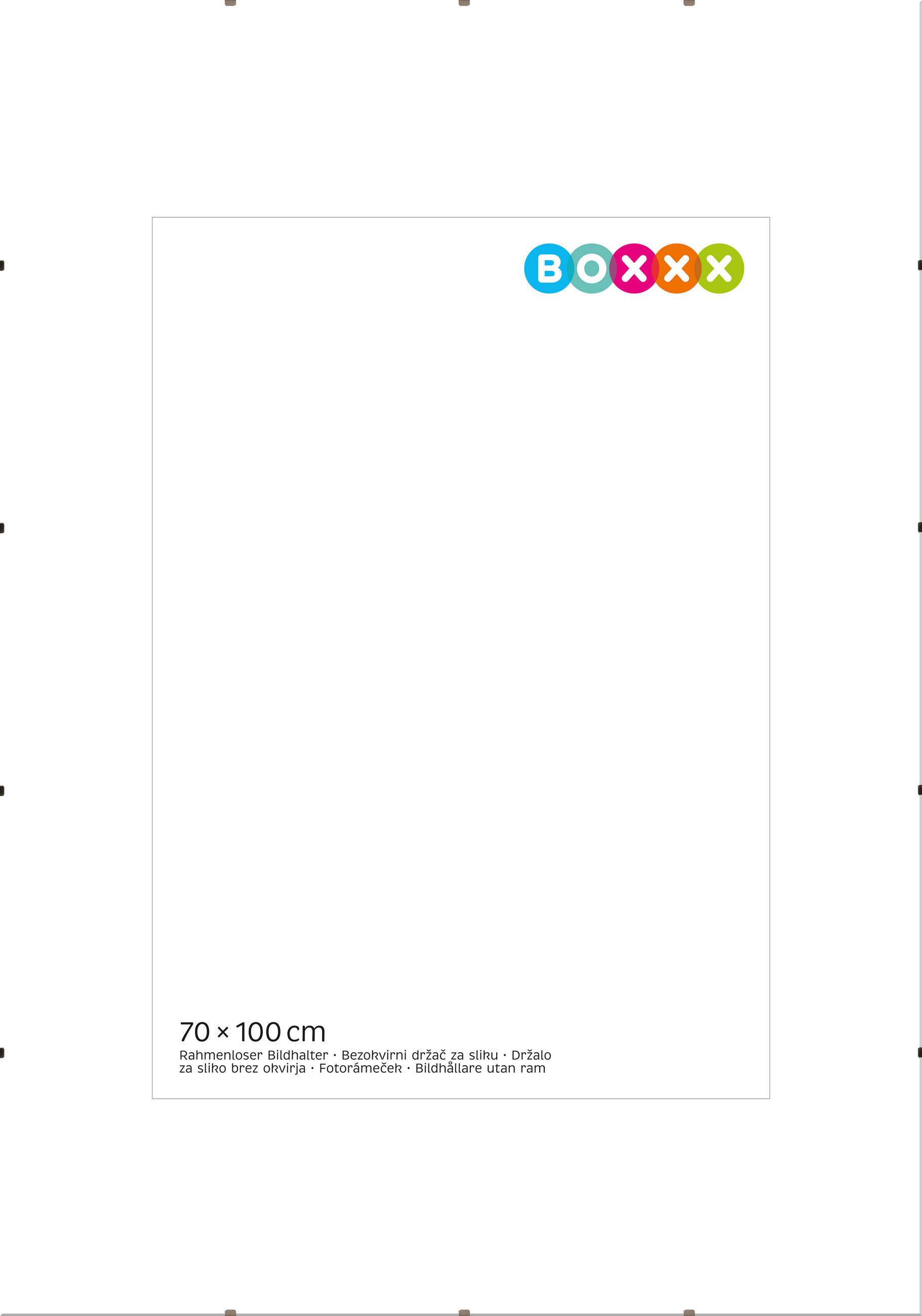 RAM SA KOPČAMA      70/100/0,5 cm    - Osnovno, staklo/drvo (70/100/0,5cm) - Boxxx
