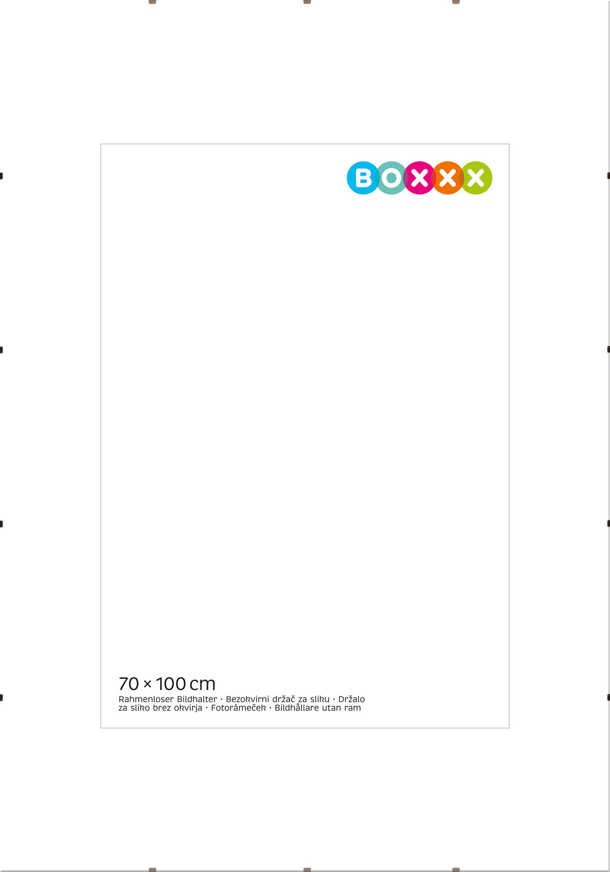 RAM SA KOPČAMA      70/100/0,5 cm    - Osnovno, staklo/drvo (70/100/0,5cm) - Boxxx