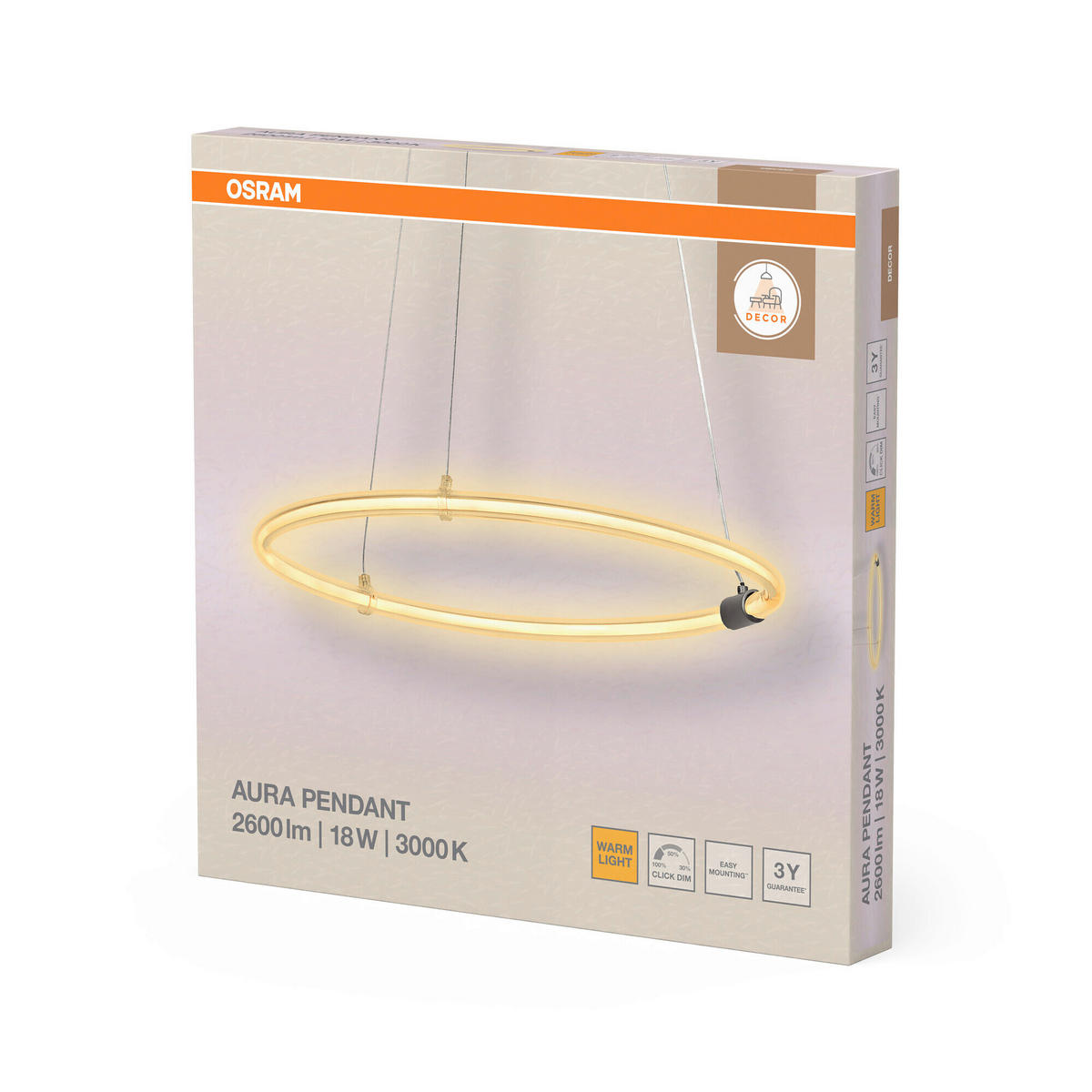 LED-HÄNGELEUCHTE 49.8/150 cm  - Dunkelgrau, Basics, Kunststoff (49.8/150cm) - Osram