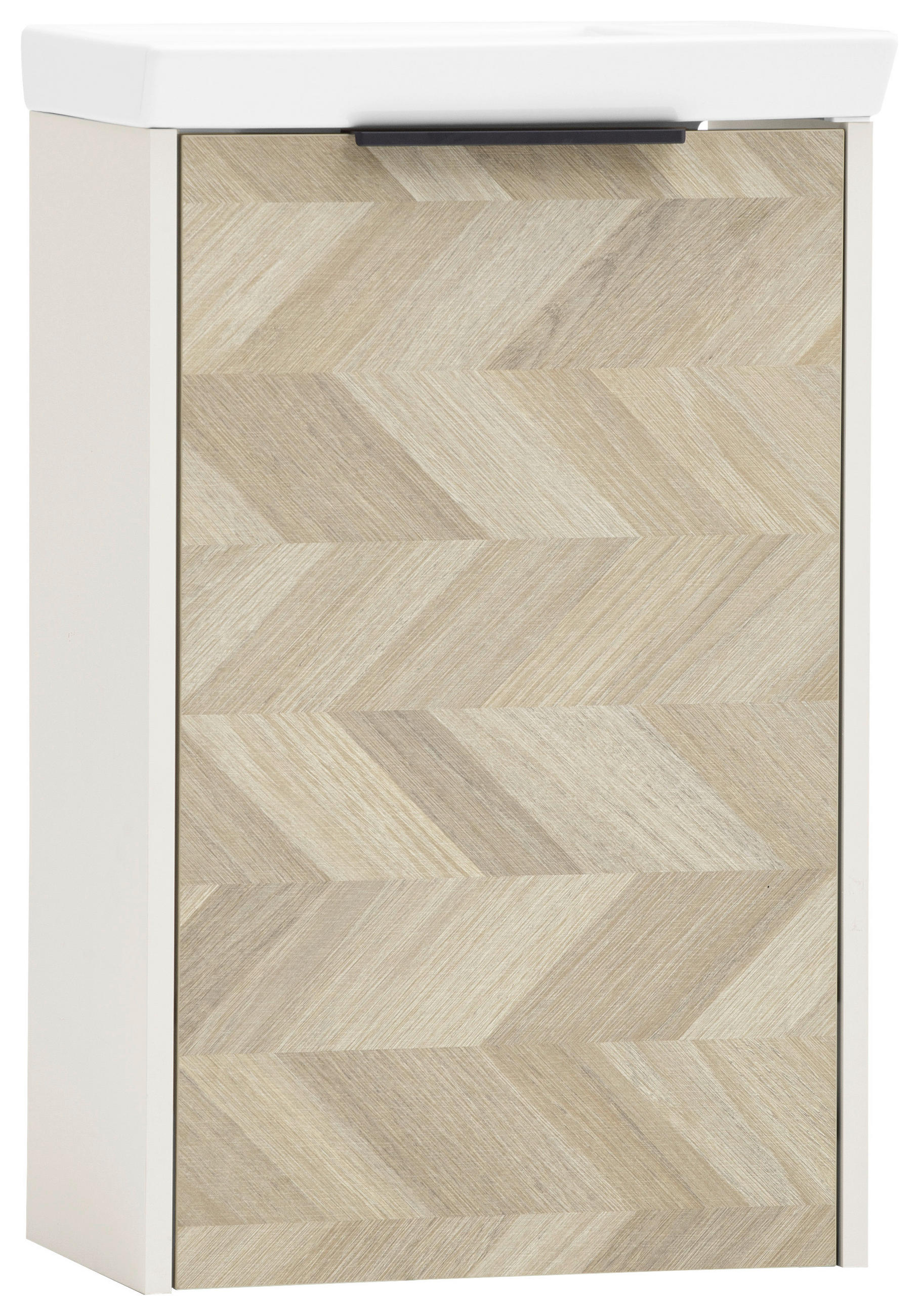 WASCHTISCHKOMBI 45,5 cm  - Eichefarben/Creme, KONVENTIONELL, Keramik/Holzwerkstoff (45,5cm) - Stylife