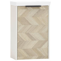 WASCHTISCHKOMBI 45,5 cm  - Eichefarben/Creme, KONVENTIONELL, Keramik/Holzwerkstoff (45,5cm) - Stylife