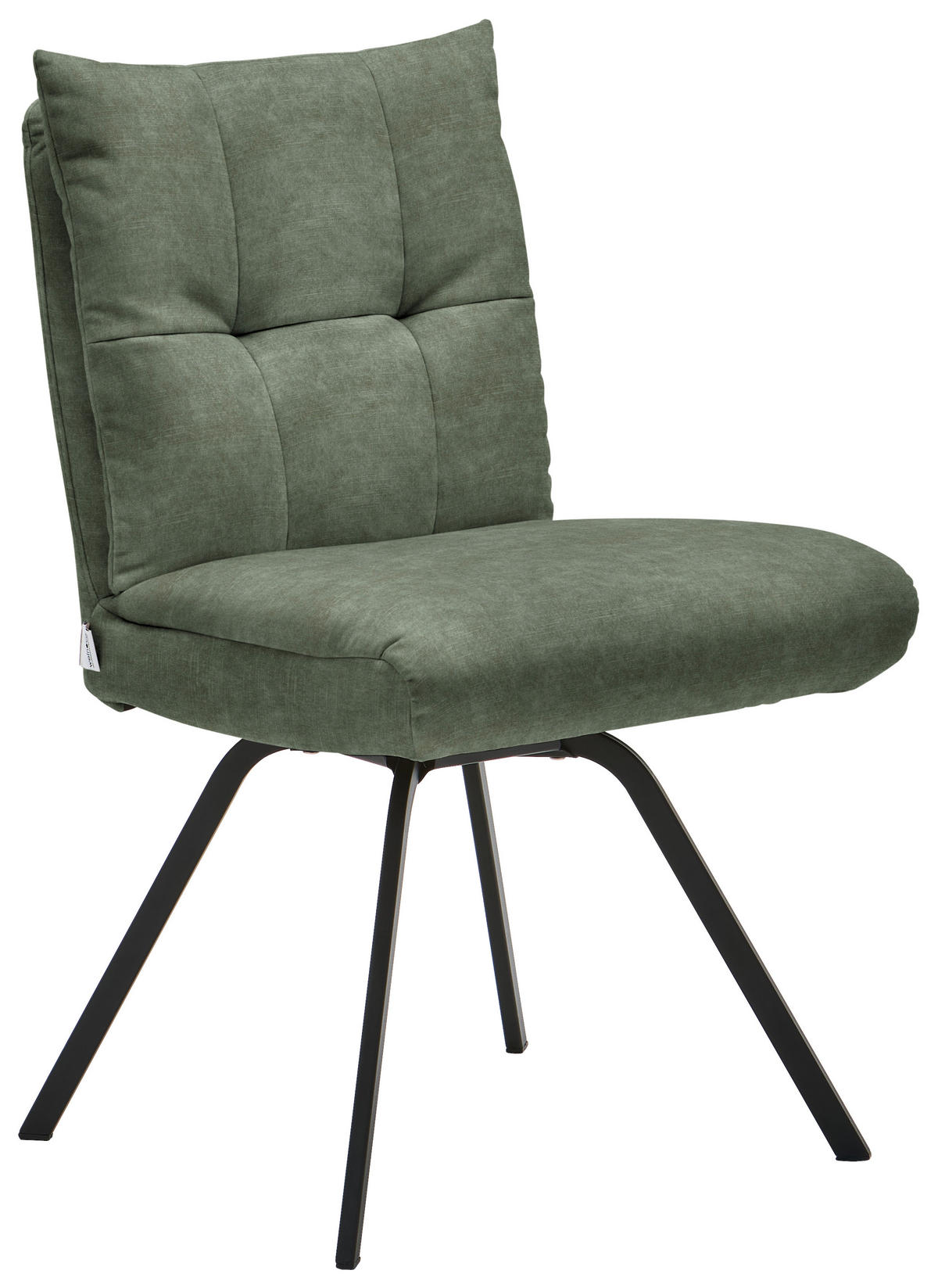 STUHL  in Velours Textil  - Dunkelgrün/Schwarz, Design, Textil/Metall (50/84/68cm) - Welnova