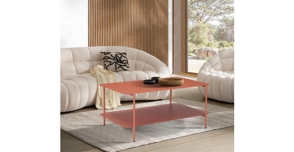 COUCHTISCH 90/58.4/40 cm rechteckig Terracotta  - Terracotta, Design, Metall (90/58.4/40cm) - Carryhome
