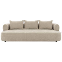 BIGSOFA FERRO in Chenille Beige  - Beige/Schwarz, Design, Kunststoff/Textil (240/76/122cm) - Livetastic