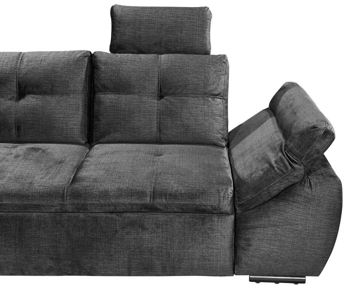 ECKSOFA in Mikrovelours Schwarz  - Schwarz, Konventionell, Kunststoff/Textil (170/275cm) - Carryhome