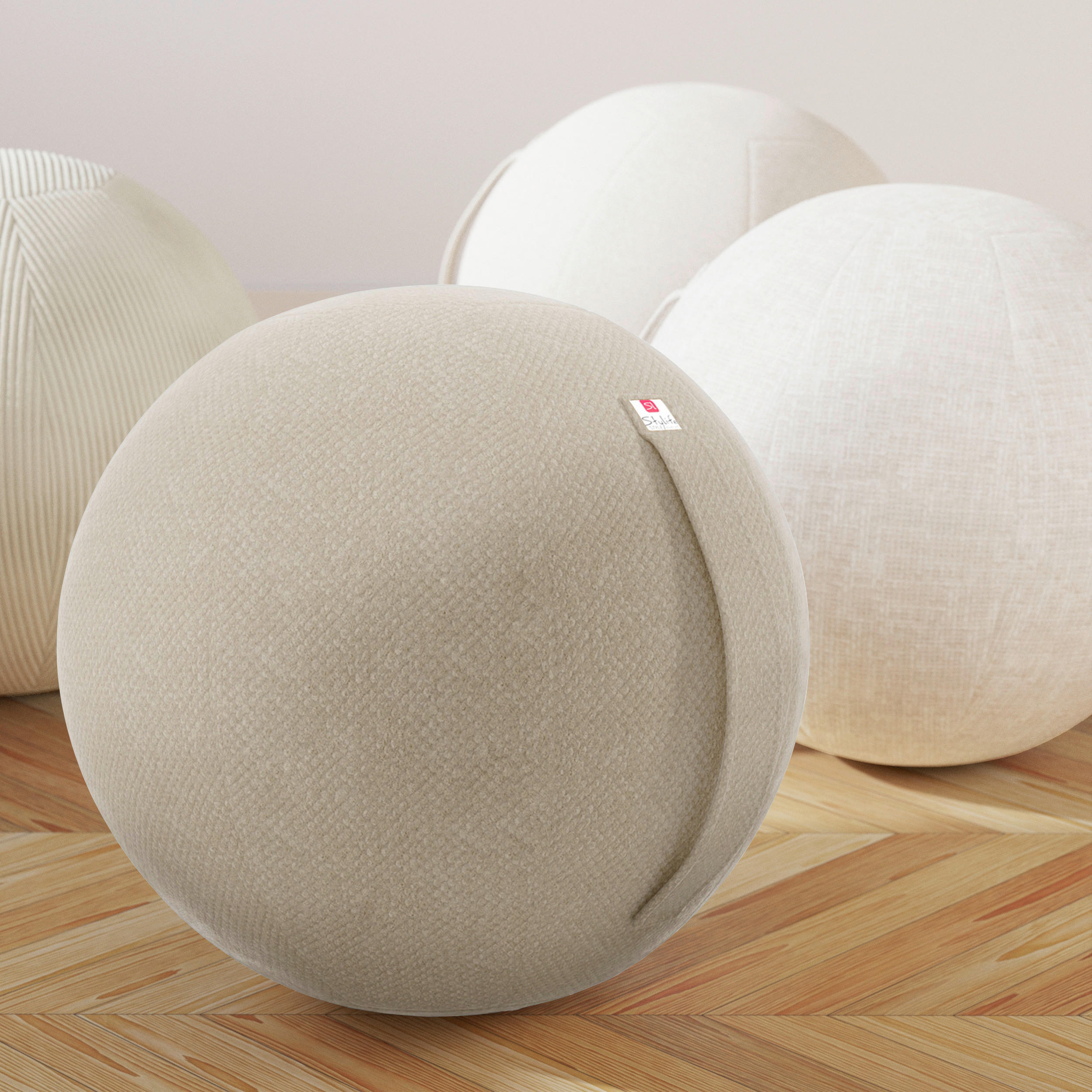 SITZBALL Plüsch  - Greige, Design, Textil (60/60/60cm) - Stylife