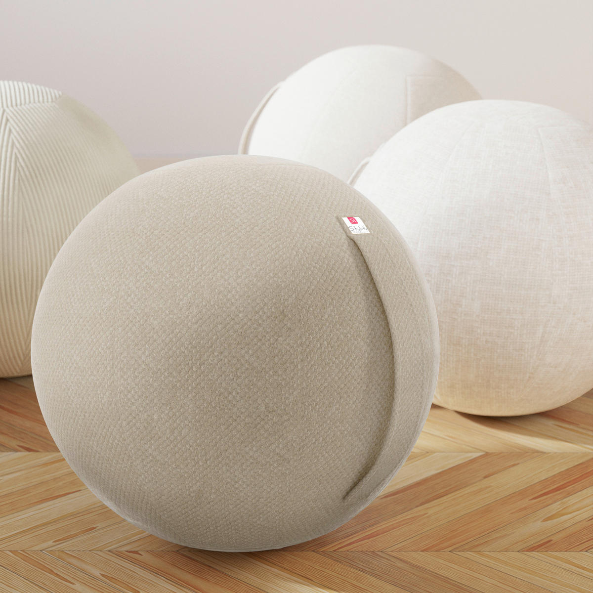 SITZBALL Plüsch  - Greige, Design, Textil (60/60/60cm) - Stylife