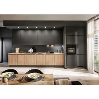 EINBAUKÜCHE   - Eichefarben/Graphitfarben, Design, Holzwerkstoff - Xora