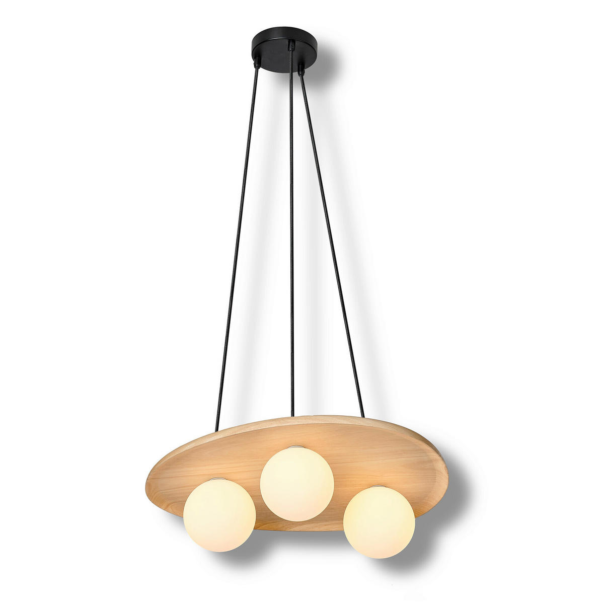 HÄNGELEUCHTE 50/38,5/150 cm   - Naturfarben, Basics, Glas/Holz (50/38,5/150cm) - Osram