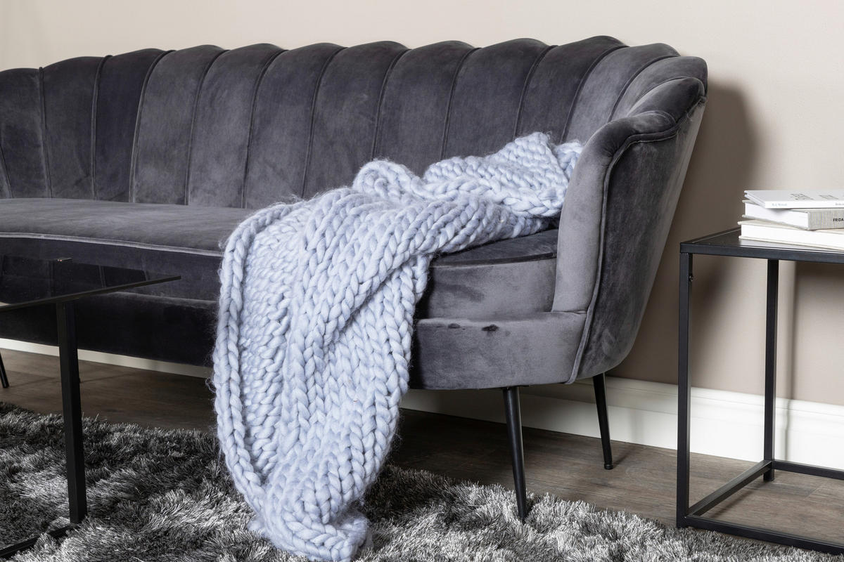 2-SITZER-SOFA Schwarz, Dunkelgrau  - Dunkelgrau/Schwarz, Design, Textil/Metall (180/78.5/78cm) - Livetastic
