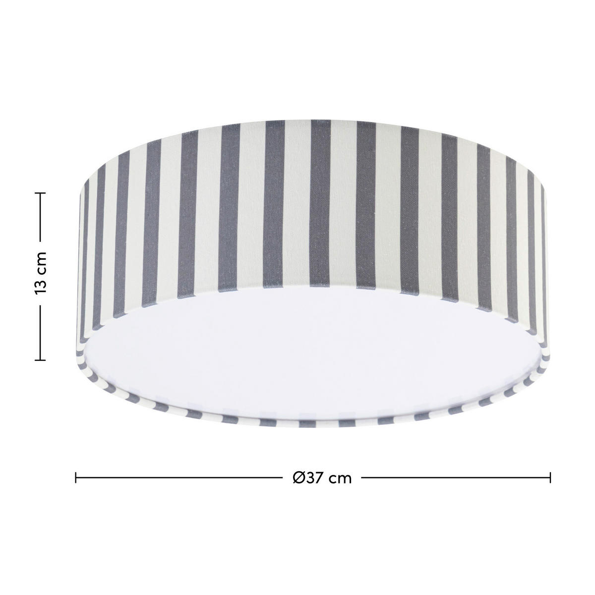 DECKENLEUCHTE  37/13 cm    - Naturfarben/Grau, MODERN, Kunststoff/Textil (37/13cm) - Novel
