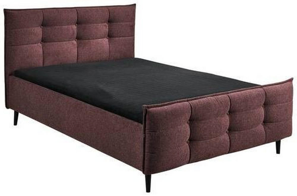 KÁRPITOZOTT ÁGY 140/200 cm  padlizsán  - padlizsán, Basics, faalapú anyag/textil (140/200cm) - MID.YOU