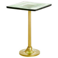 BEISTELLTISCH 35,5/35,5/51 cm Grün, Messingfarben quadratisch  - Messingfarben/Grün, Design, Glas/Metall (35,5/35,5/51cm) - Ambia Home