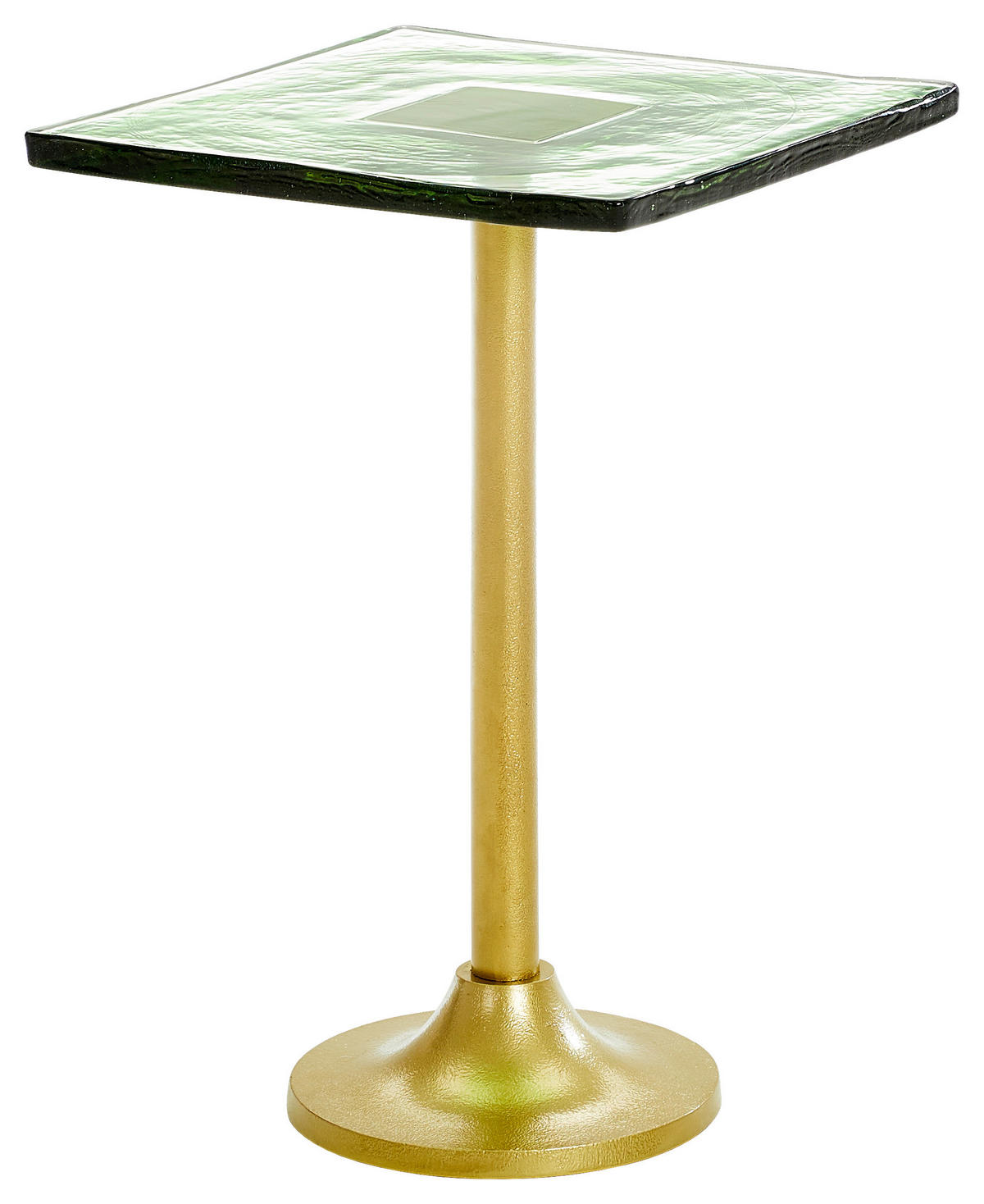 BEISTELLTISCH 35,5/35,5/51 cm Grün, Messingfarben quadratisch  - Messingfarben/Grün, Design, Glas/Metall (35,5/35,5/51cm) - Ambia Home