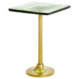 BEISTELLTISCH 35,5/35,5/51 cm Grün, Messingfarben quadratisch  - Messingfarben/Grün, Design, Glas/Metall (35,5/35,5/51cm) - Ambia Home