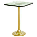 BEISTELLTISCH 35,5/35,5/51 cm Grün, Messingfarben quadratisch  - Messingfarben/Grün, Design, Glas/Metall (35,5/35,5/51cm) - Ambia Home