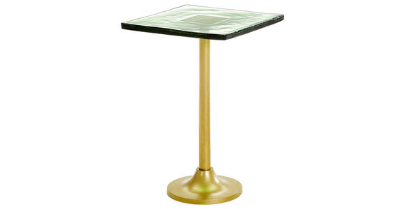 BEISTELLTISCH 35,5/35,5/51 cm Grün, Messingfarben quadratisch  - Messingfarben/Grün, Design, Glas/Metall (35,5/35,5/51cm) - Ambia Home
