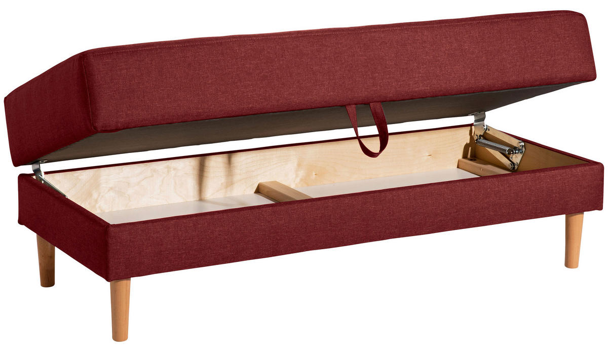 ECKSCHLAFSOFA in Flachgewebe Rot  - Rot/Erlefarben, Design, Holz/Textil (230/93/152cm) - Max Winzer