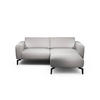 2,5-Sitzer inkl. Hocker in Chenille Hellgrau  - Hellgrau/Schwarz, Design, Textil/Metall (220/86/86-94cm) - SENSOO