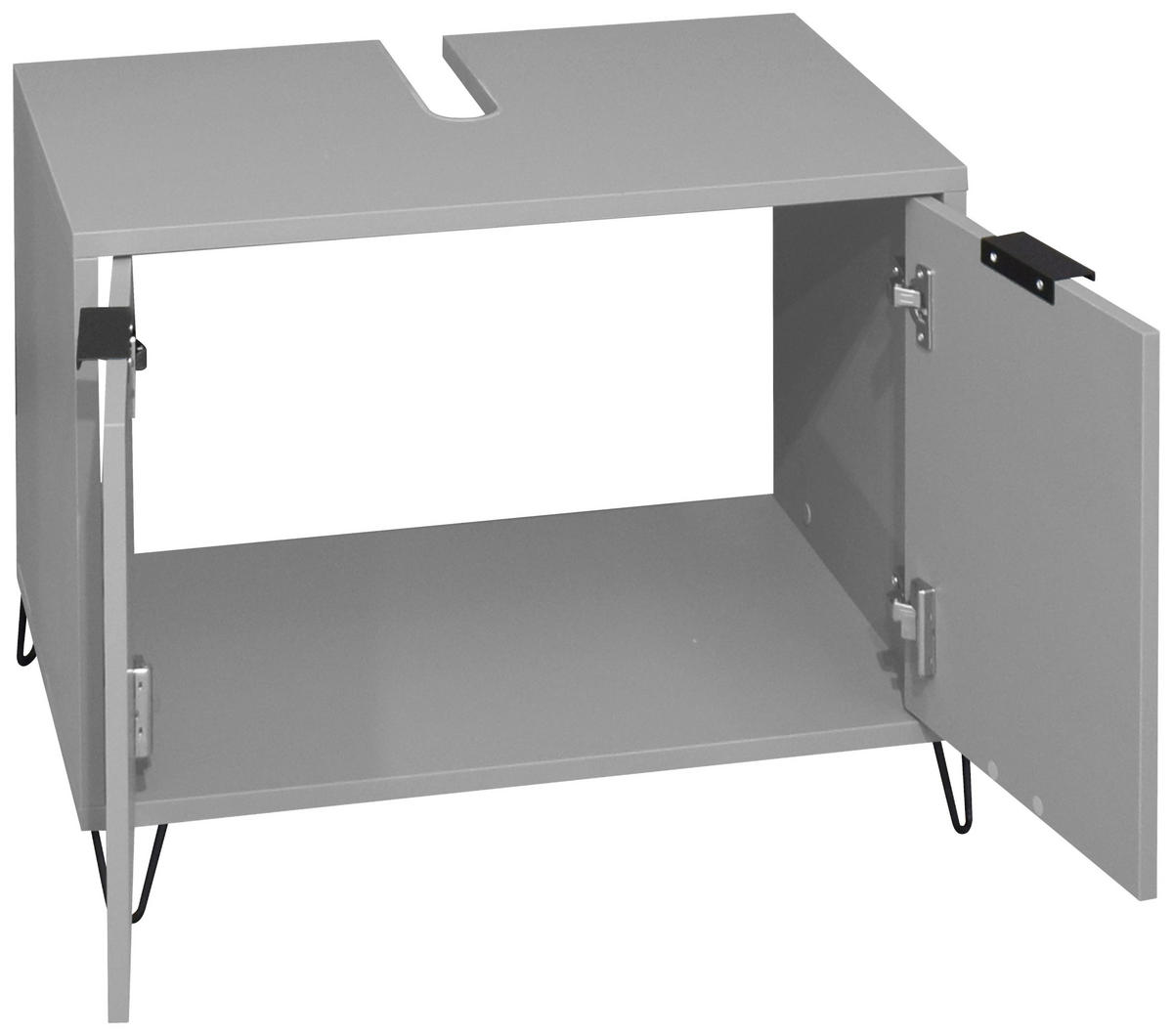WASCHBECKENUNTERSCHRANK 71/58/45 cm  - Schwarz/Grau, MODERN, Holzwerkstoff/Metall (71/58/45cm) - Livetastic