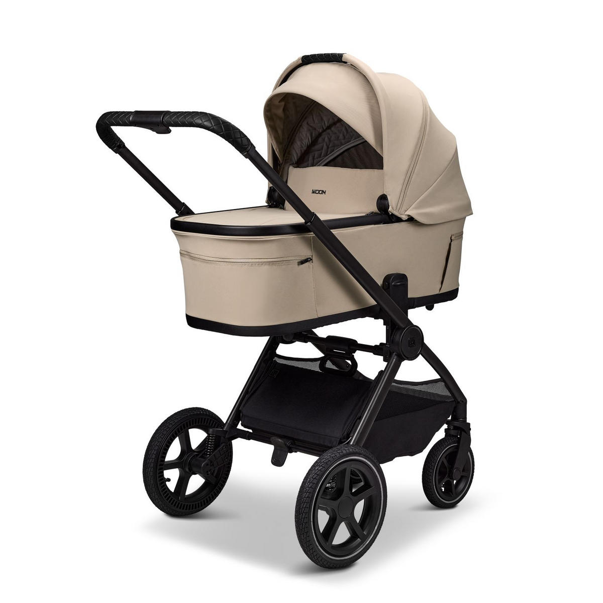 KINDERWAGENSET  GIO FOLD SET AIR  sand  - Sandfarben/Schwarz, Basics, Textil/Metall (120/58/92cm) - Moon Edition