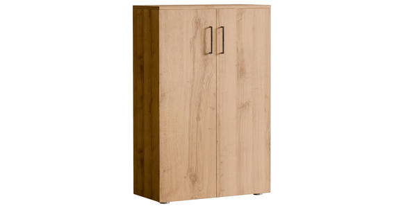 SCHUHSCHRANK 80/120/38 cm  - Eichefarben/Silberfarben, Basics, Holzwerkstoff/Kunststoff (80/120/38cm) - Moderano