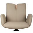 ARMLEHNSTUHL  Sitzfläche 360° drehbar, automatische Rückholfunktion  Echtleder  - Taupe/Schwarz, Design, Leder/Holz (62/87/63cm) - Valnatura
