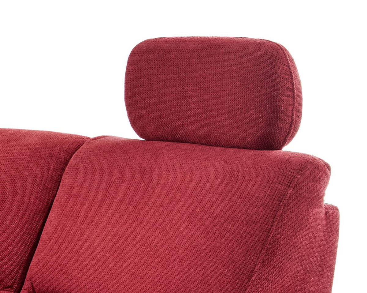 ECKSOFA in Struktur Rot  - Wildeiche/Rot, Konventionell, Holz/Textil (237/186cm) - Livetastic