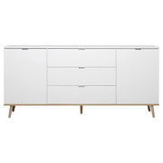 SIDEBOARD - Eichefarben/Alufarben, KONVENTIONELL, Holz/Holzwerkstoff (180/85/40cm)