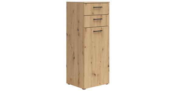 KOMMODE 45/115/40 cm in Eiche Artisan - Anthrazit/Schwarz, MODERN, Holzwerkstoff/Kunststoff (45/115/40cm) - Carryhome