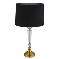 TISCHLEUCHTE 35/66 cm   - Klar/Messingfarben, KONVENTIONELL, Glas/Textil (35/66cm) - Globo