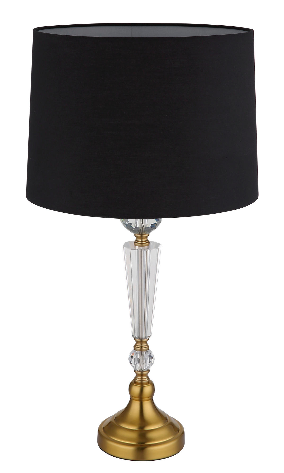 TISCHLEUCHTE 35/66 cm   - Klar/Messingfarben, KONVENTIONELL, Glas/Textil (35/66cm) - Globo